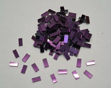 100 pieces, Purple Glass Mirror Tiles,  Approx 1 X 0.5 cm, 1.8 mm Thick, 