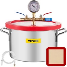 VEVOR 1.5 Gallon Vacuum Chamber, Vacuum Degassing Chamber Glass Lid Stainless