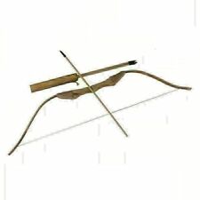 NEW WOODEN BOW WITH 3 ARROWS AND QUIVER--Kids Wood Archery Bow for Hunting (TOY)
