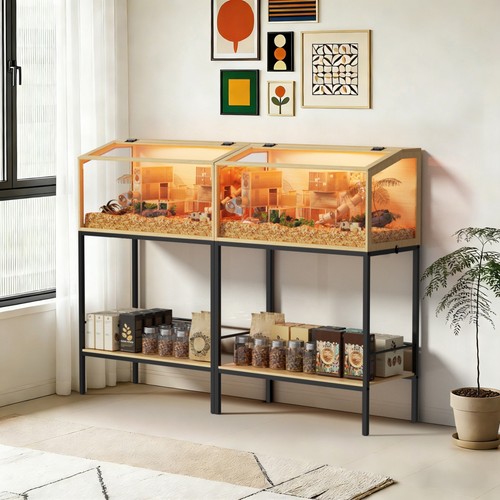 Wooden hamster cage - cage, tempered