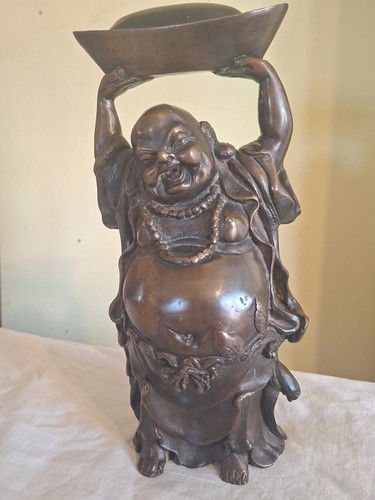 Cast bronze japanese buddha - bronze,