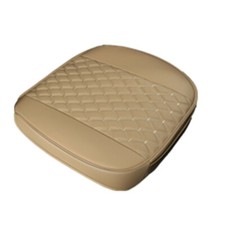 1Ps Car Front Seat Cover Breathable Beige PU Leather Pad Auto Chair Cushion Mat