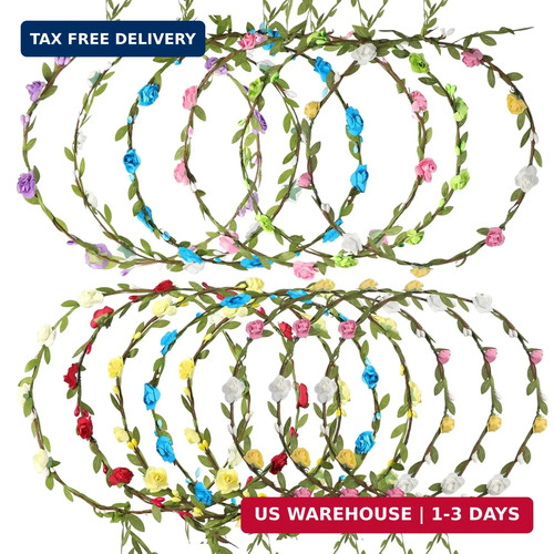 Pcs multicolor flower crown - 15,