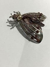 Winged Insect Brooch Silver