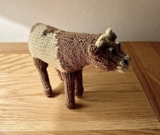 Hand Knitted Nativity Christmas Oxen