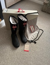 Hunter Original Tour Neoprene Black UK 7 EXTRA WIDE FIT Festivals equestrian