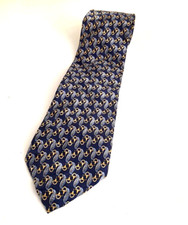 Antoria Abstract Men's Tie Hand Made 100% Silk 58" Long Blue Multicolor