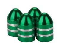 Metallic GREEN Metal Steel Dust Valve Wheel Tyre Caps (DC6) fits Classic (B)