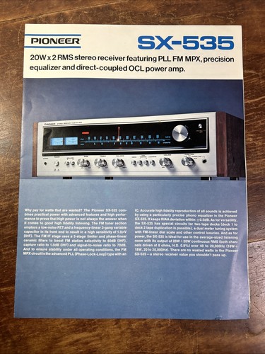 Vtg pioneer 535 stereo - sx-535,