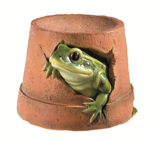 Frog ornament terracotta pot - ornament,