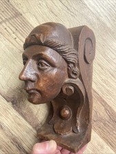 Antique OAK Corbel Head Carved