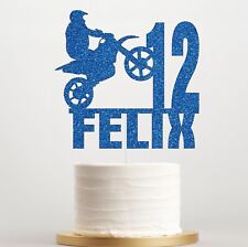 Motorbike Cake Topper, Any Age & Name, Personalised Motorbike Cake Topper