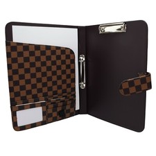  A4 ORGANISER Portfolio Leather pu Notepad Ring Binder Folder ID Brown 502