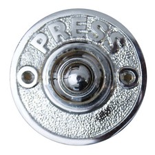 Vintage Door Bell Push Button 'Press' Round Chrome 60mm Diameter