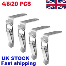4/8/20pcs 90° Stainless Steel Spring Loaded Draw Toggle Latch Catch Clamp Clip