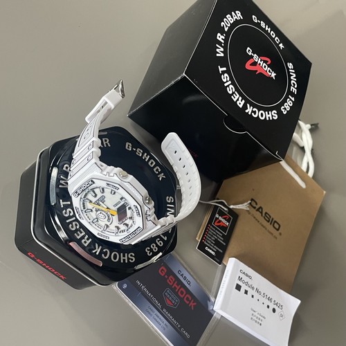 Casio shock 2100 45mm white - g-shock,