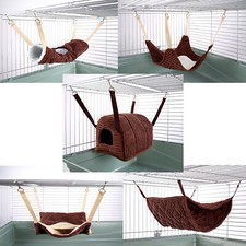 Ferret Chinchilla Rat Rabbit Hammock Pouch Bed Toy House Luxury Chocolate