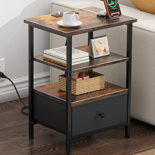 Side table with charging - side,