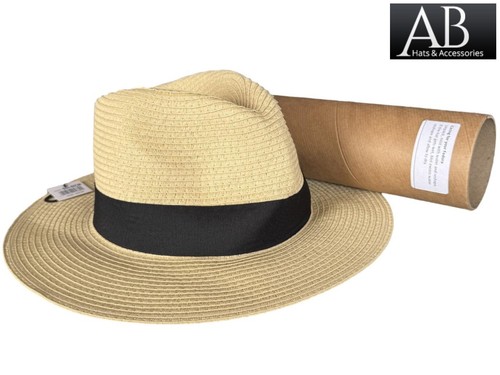 Mens straw fedora hat - straw, summer