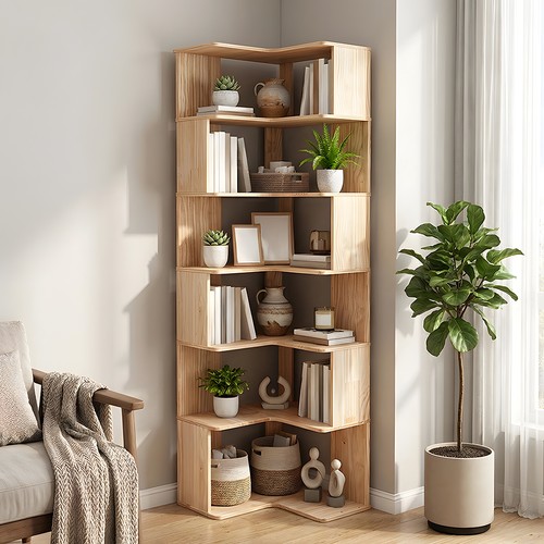 Tier bookcase corner book - 6-tier,