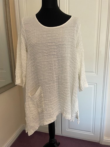 Grizas white linen silk - &, top