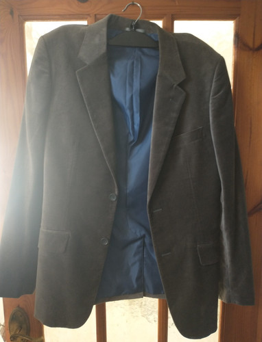 Brown mens velvet jacket - velvet,