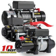 Electric Winch 4500 / 13500 lbs 12v with Synthetic Rope & Wireless Remote Garage