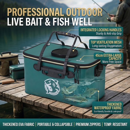 Folding live fish - folding, bucket