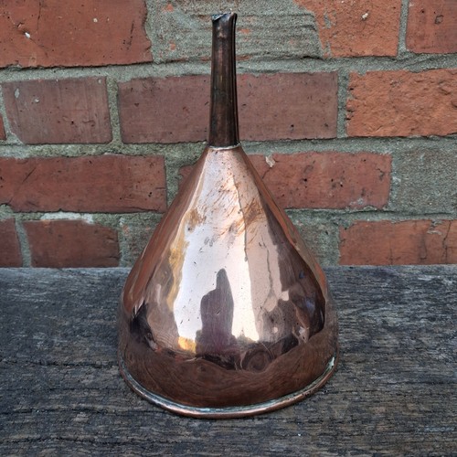 Copper funnel large - large, antique