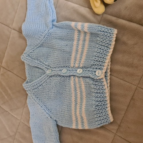 New born hand knitted cardigan - new,