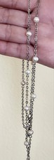 Elegant Freshwater Pearl ChainNecklace - Silver Tone, ClassicBeaded Style