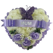 Heart Artificial Funeral Flowers Wreath Memorial Grave Tribute Grave roses mum