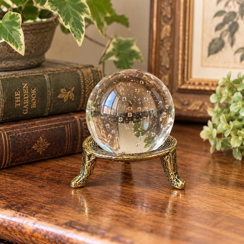 Vintage brass leg sphere - brass,
