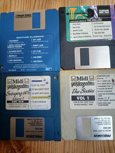 Retro midi song files - files, floppy