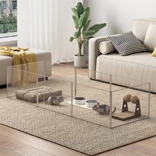 Large Clear Acrylic Dog Playpen Fence Whelping Box Bunny Ferret Cat Kitten Cage