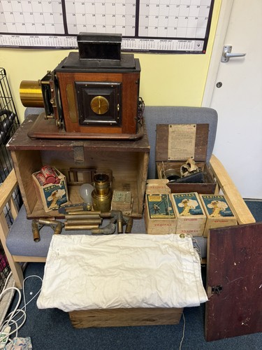 Antique magic lantern slide - magic,