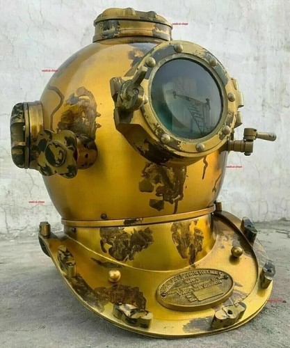 Antique diving helmet navy - diving, us