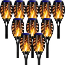 8X Flame Effect Solar Outdoor Lights Stake Garden Path LED Flickering Torch Lamp