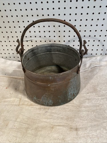 Old antique copper cauldron - old,