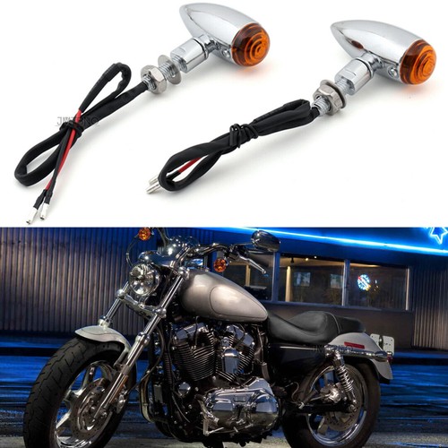 Chrome led bullet turn - 2x,