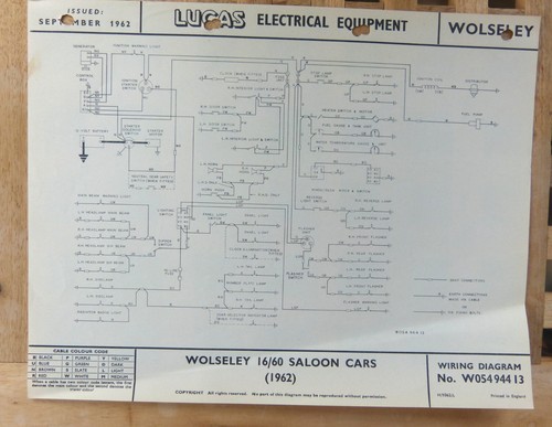 Original lucas wolseley 60 - wolseley, 16/60
