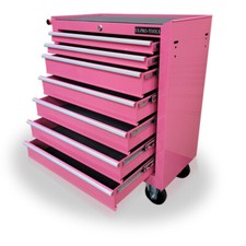 431 US PRO TOOLS AFFORDABLE STEEL CHEST PINK TOOL BOX ROLLER CABINET 7 DRAWERS