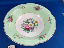 VINTAGE JOHNSON BROS PAREEK ENGLAND GREEN & FLORAL PATTERN Small Bowl C1930'S LS