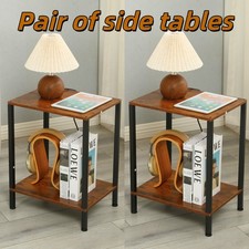 Pair of 2 Tiers MDF Side End