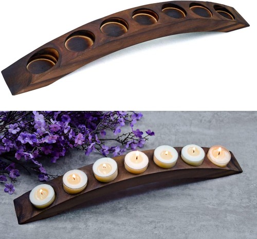 Long wooden bridge tealight - wooden,