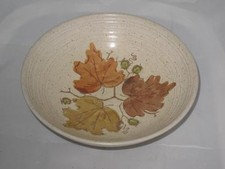 Metlox Poppytrail Woodland Gold Vegetable Serving Bowl Autumn Brown Leaves