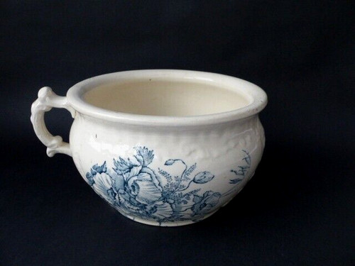 Antique blue floral chamber - blue,
