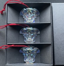 Rosenthal Versace Christmas Decoration 3 Iridescent Glass Hanging NEW Boxed