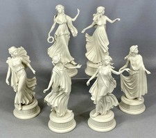 Set of 6 White Jasperware Figures - Wedgwood Dancing Hours - Pristine Condition