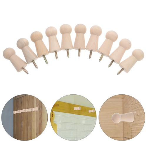 Reusable wooden wall hooks - wall,